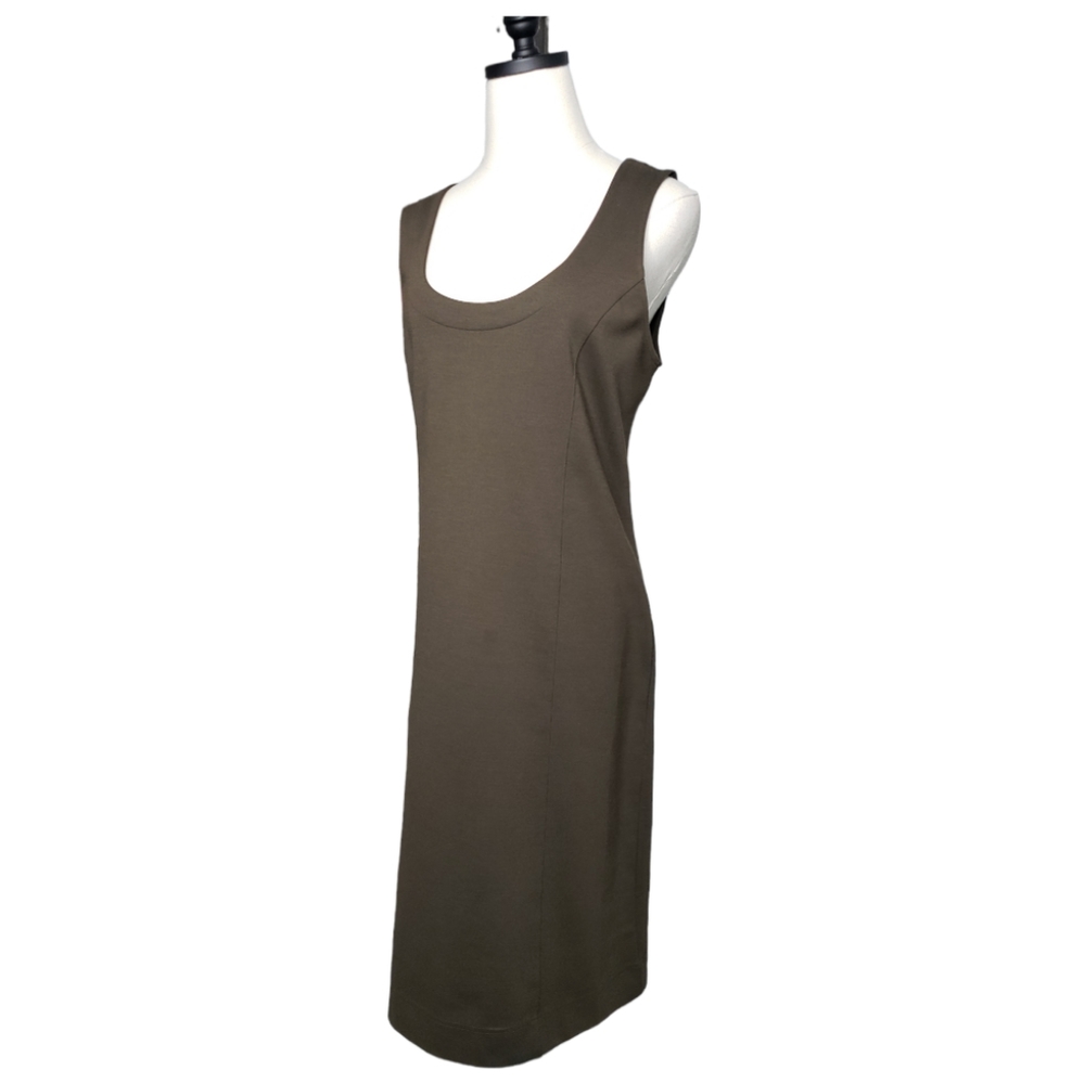 Vertigo Paris Sheath Dress XL Viscose Knit Blend Sleeveless Deep Scoopneck Layer